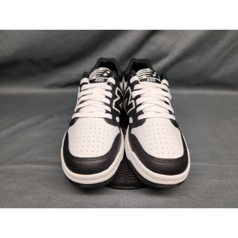 New Balance Boys 480 Sneakers GSB480BW Leather Black White Size 5.5 NEW NO BOX! - Picture 3 of 11